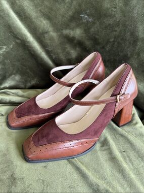 Heels. Brown leather and brown suede size 40